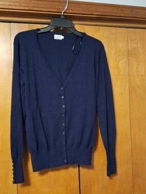 Cielo Dark Navy V-Neck Button Cardigan